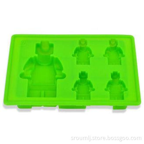 Silicone Robot Ice Cube Trays Green Non-stick for Birthday